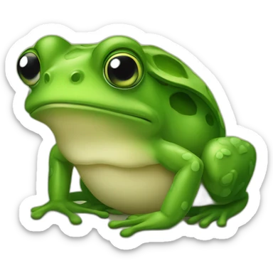 Une grenouille avec une caca sticker