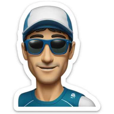 kilian jornet trail running wearing a cap sunglasses and winter shoes sticker