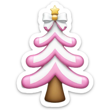 Christmas tree with small pink and white bows sticker