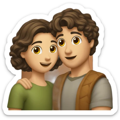 Dos chicos enamorados viendo la Alhambra sticker