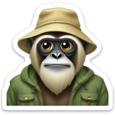 fisherman gibbon sticker
