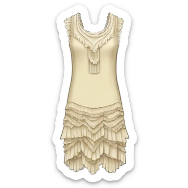1920s frilly drop waist flapper dress  sticker