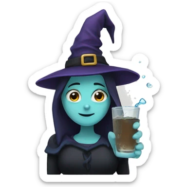 Witch drink water sticker