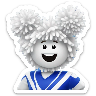 royal blue and white cheer Pom poms sticker