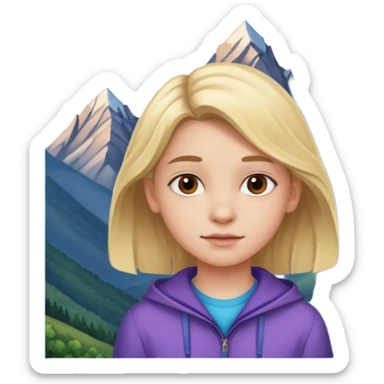 a 12 year old girl with mountains sticker