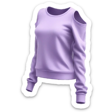 Hyper Realistic isolated side view of a light purple cold shoulder fashion sweat shirt top. sticker