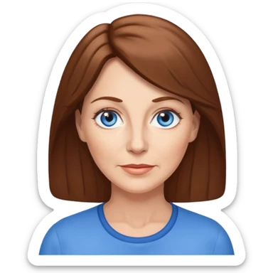 50 year old white woman brown hair blue eyes sticker
