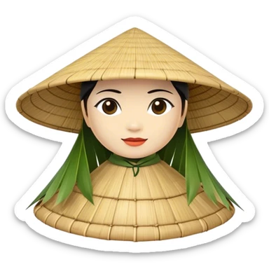 ​Cinematic Realistic Traditional Vietnamese Nón Lá, depicted as a delicately crafted conical hat made of bamboo and palm leaves with subtle texture and natural wear, evoking authentic cultural heritage, please show the hat only sticker