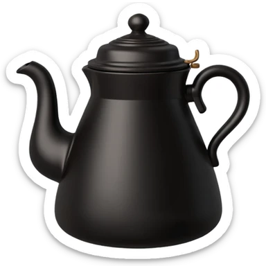 it’s basically a black, traditional Ethiopian coffee pot with a round bottom and a slender neck. sticker