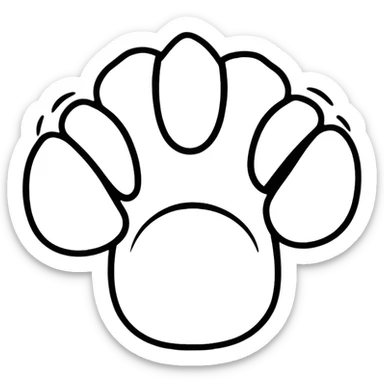 colorful puppy paw print with a border sticker