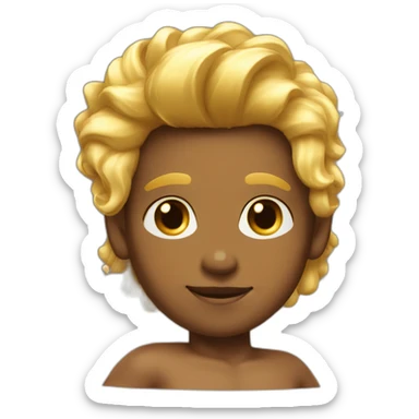 Posh-muscle-boy-with-pearl-necklace-and-rainbow-unicorn-hair-in-golden-bathtub sticker