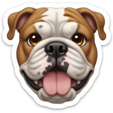 british bulldog with one small brown patch on his head sticker