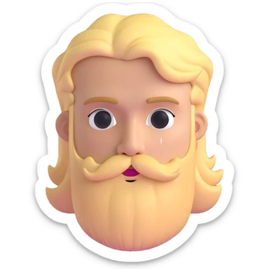 Mr Beast with blonde hair and beard sticker