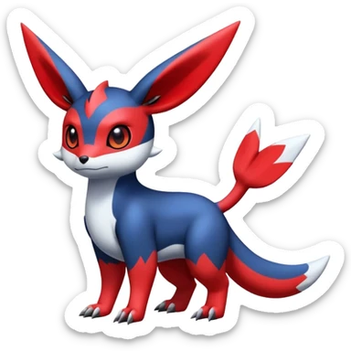  Cute Guilmon-Latias-Umbreon-Fakémon-hybrid-creature (full body)  sticker