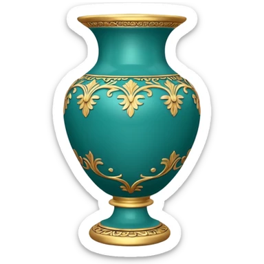 Teal and gold porcelain vase  sticker