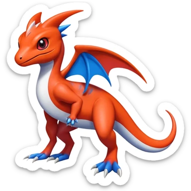  Cute Guilmon-Latias-Salandit-Fakémon-hybrid-creature (full body)  sticker