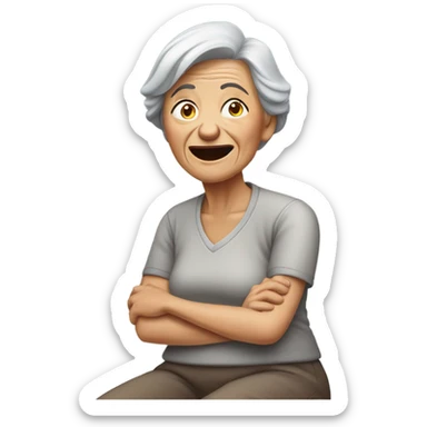 Grandma having pain in back sticker