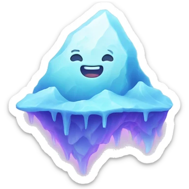 Kawaii neon iceberg    sticker