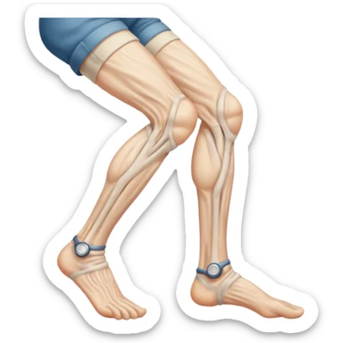 old peoples legs with discrete veins showing sticker