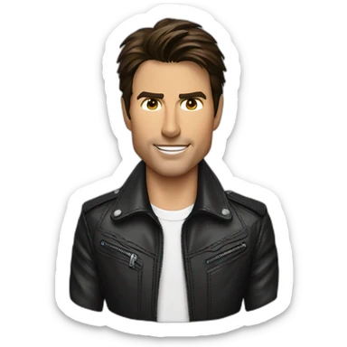 Tom Cruise's face in a leather jacket sticker