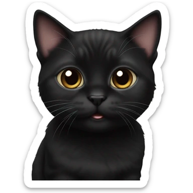 Black munchkin cat sticker