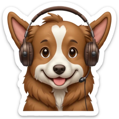 dog wearing headphones sticker