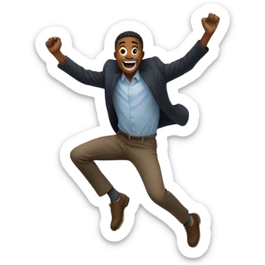 man jumping for joy sticker