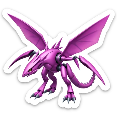  Cool Edgy Shiny Ethereal Legendary Digimon-Genesect-Palkia-hybrid full body sticker