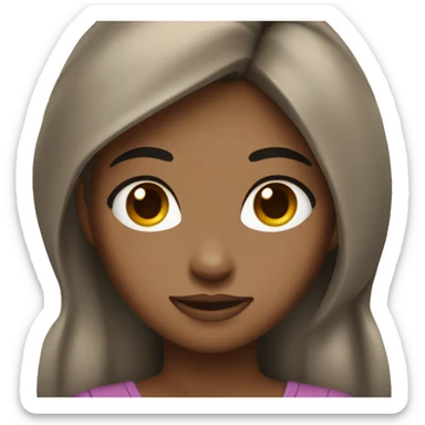 girl with brown skin black hair very pretty  sticker