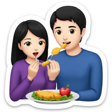 Black haired male eating a black haired girl ass xxx sticker