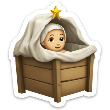 Baby Jesus in a manger sticker