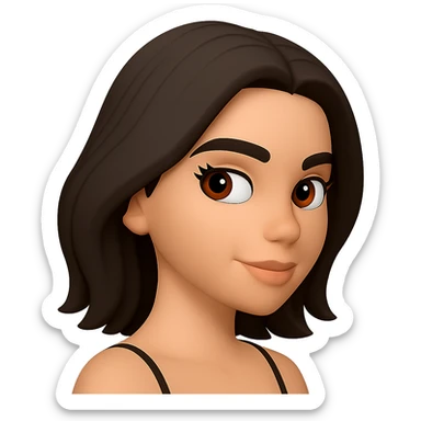 Create a slight sideways (three-quarters) view of the character with a subtle smile in the same style as the reference image. Maintain transparent background. sticker