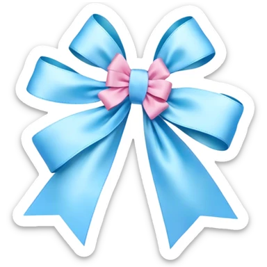 "Elegant blue bows and ribbons floating in the air, soft pastel tones."
 sticker