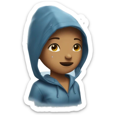 The girl got soaked in the rain sticker