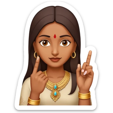 indian woman with middle finger up sticker