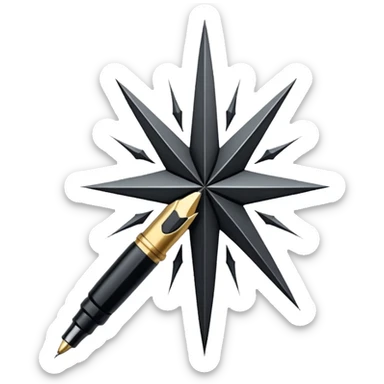 star drawn with fountain pen sticker