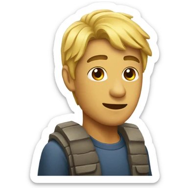 Persona empujando una piedra sticker