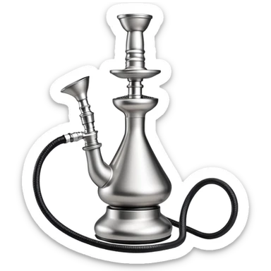 minimalist stainless steel hookah  sticker