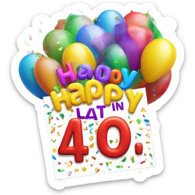 Sign that says happy last day in your 40s sticker