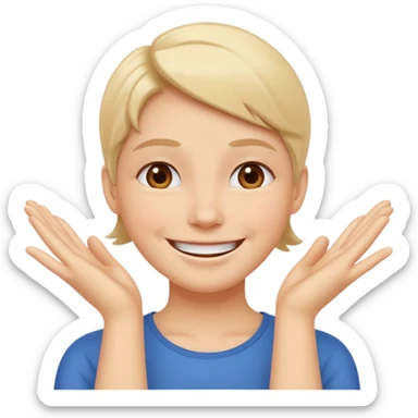 smiling face with hands on cheeks, joyful sticker