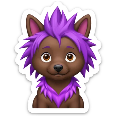 purple spiky haired dog sticker