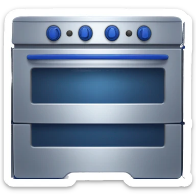 Realistic cobalt blue oven isolated.  sticker