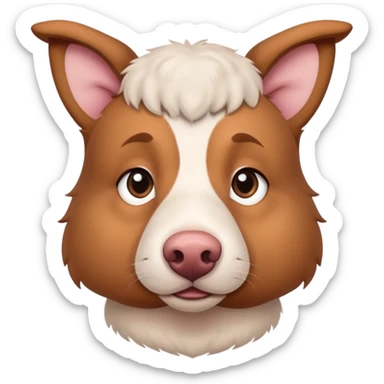shepherd dog with a snout like Piglet sticker