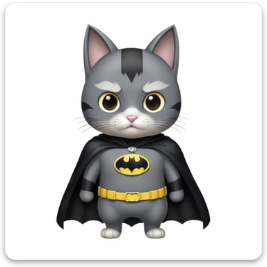 Cat in Batman costume sticker