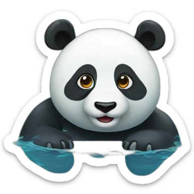 Panda in swimming pool  sticker