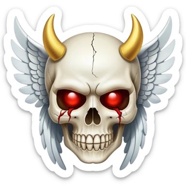 Skull who put his Angel mask of and reales the Devil sticker