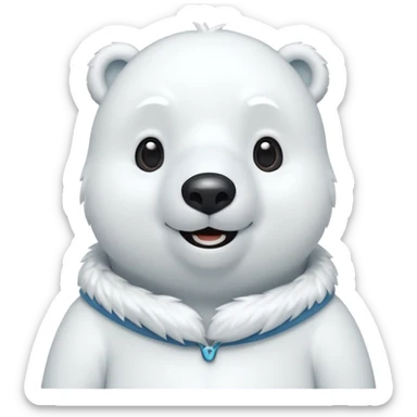 cute polar bear character, snowy fur, winter vibe, 3D cartoon, mobile game icon style, clean background, no text, no watermark
 sticker