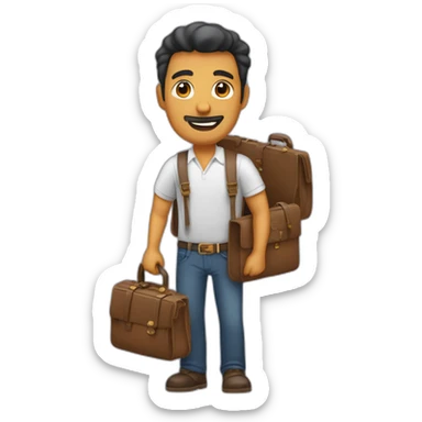 hombre con sus maletas sticker