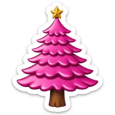 Crea un arbol de navidad en color rosa que parezca de caramelo sticker