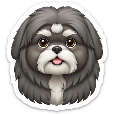 Dark grey shih tzu sticker